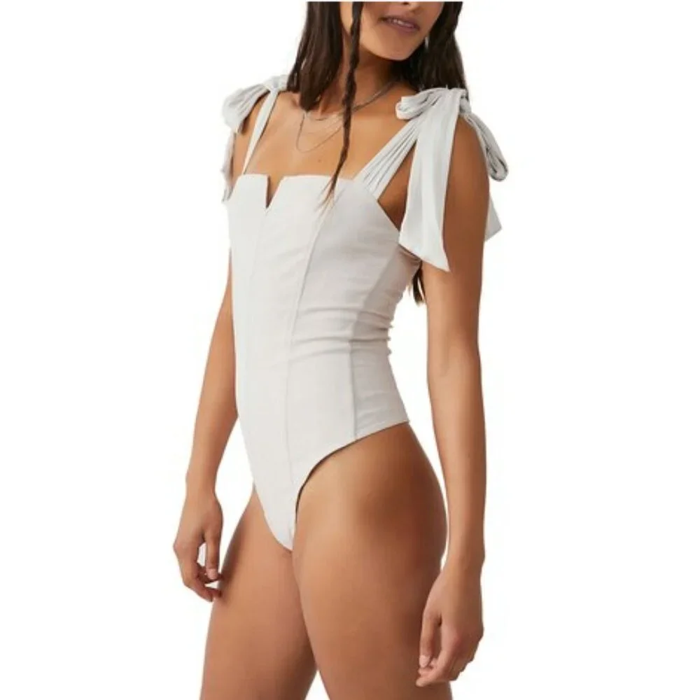 NEW Free People Lola Bodysuit  IN CREAM 267